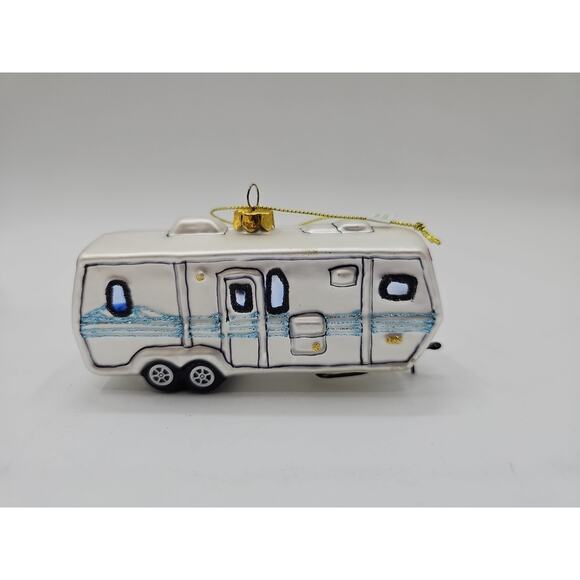 Bronner's Christmas Wonderland • Travel Trailer Glass Christmas Ornament [131] - Picture 5 of 11